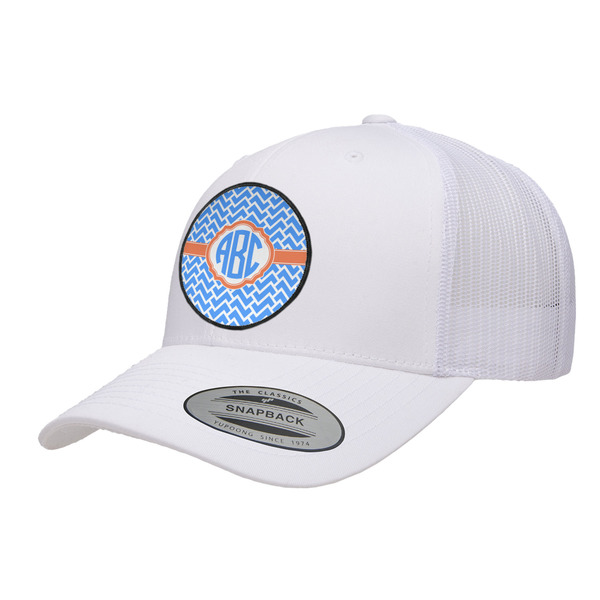 Custom Zigzag Trucker Hat - White (Personalized)