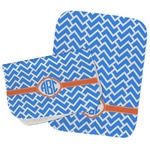 Zigzag Burp Cloths - Fleece - Set of 2 w/ Monogram