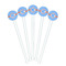 Zigzag White Plastic 7" Stir Stick - Round - Fan View