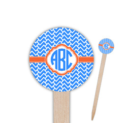 Zigzag 6" Round Wooden Food Picks - Single Sided (Personalized)
