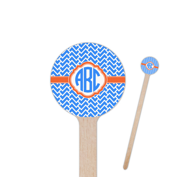 Custom Zigzag 7.5" Round Wooden Stir Sticks - Single Sided (Personalized)