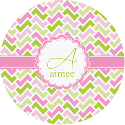 Pink & Green Geometric Multipurpose Round Labels - 1" (Personalized)