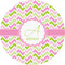 Pink & Green Geometric 1" Multipurpose Round Labels - Single Sticker