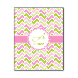 Pink & Green Geometric Wood Print - 11x14 (Personalized)