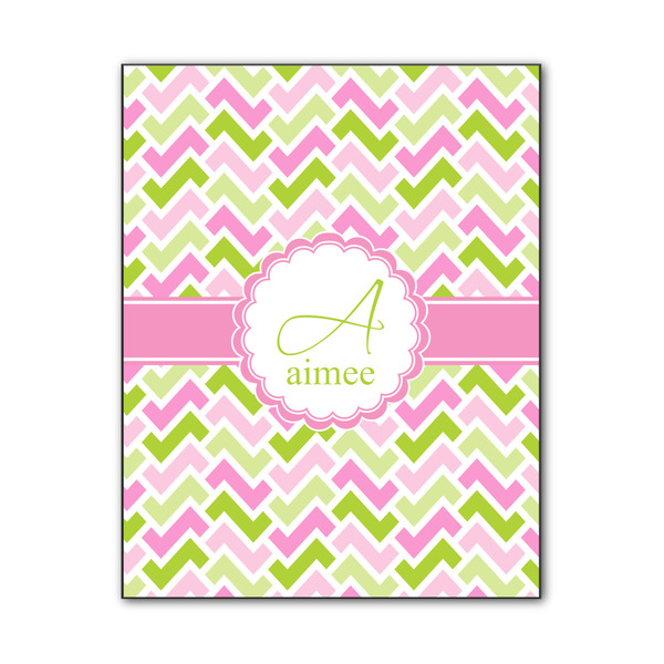 Custom Pink & Green Geometric Wood Print - 11x14 (Personalized)