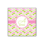 Pink & Green Geometric Wood Print - 12x12 (Personalized)