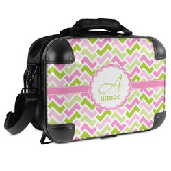 Pink & Green Geometric Hard Shell Briefcase (Personalized)