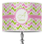 Pink & Green Geometric 16" Drum Lamp Shade - Poly-film (Personalized)