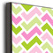 Pink & Green Geometric 16x20 Wood Print - Closeup