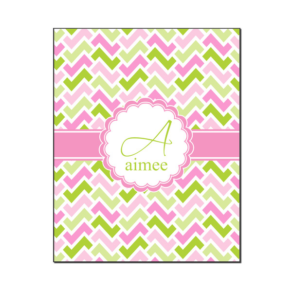 Custom Pink & Green Geometric Wood Print - 16x20 (Personalized)