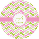 Pink & Green Geometric Multipurpose Round Labels - 2" (Personalized)