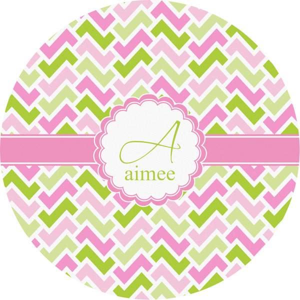 Custom Pink & Green Geometric Multipurpose Round Labels - 2" (Personalized)