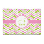 Pink & Green Geometric 2' x 3' Patio Rug (Personalized)