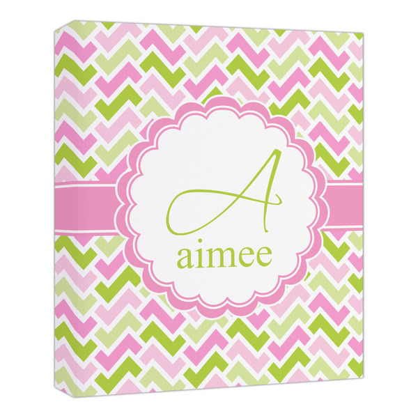 Custom Pink & Green Geometric Canvas Print - 20x24 (Personalized)