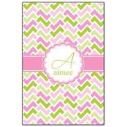 Pink & Green Geometric Wood Print - 20x30 (Personalized)