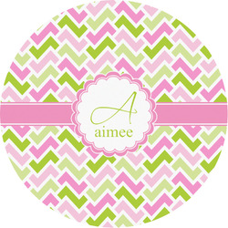 Pink & Green Geometric Multipurpose Round Labels - 3" (Personalized)