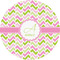 Pink & Green Geometric 3" Multipurpose Round Labels - Single Sticker