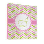 Pink & Green Geometric 3 Ring Binder - Full Wrap - 1" (Personalized)