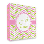 Pink & Green Geometric 3 Ring Binder - Full Wrap - 2" (Personalized)