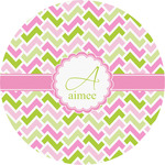 Pink & Green Geometric Multipurpose Round Labels - 5" (Personalized)