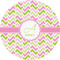 Pink & Green Geometric 5" Multipurpose Round Label - Single Sticker