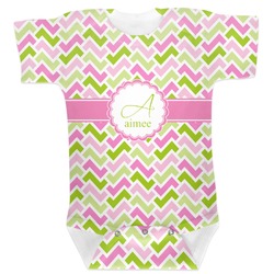 Pink & Green Geometric Baby Bodysuit 3-6 (Personalized)