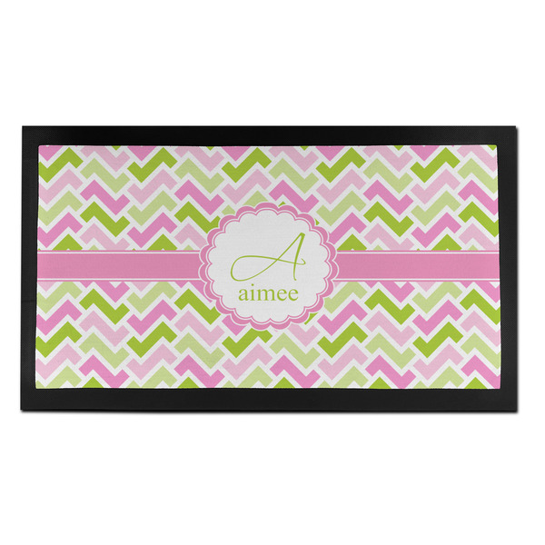 Custom Pink & Green Geometric Bar Mat - Small (Personalized)