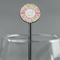 Pink & Green Geometric Black Plastic 5.5" Stir Stick - Round - Main