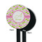 Pink & Green Geometric Black Plastic 5.5" Stir Stick - Single Sided - Round - Front & Back