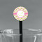 Pink & Green Geometric Black Plastic 7" Stir Stick - Round - Main