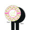 Pink & Green Geometric Black Plastic 7" Stir Stick - Single Sided - Round - Front & Back