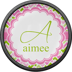 Pink & Green Geometric Cabinet Knob (Black) (Personalized)