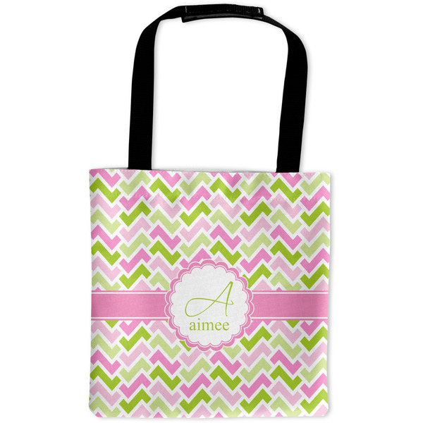 Custom Pink & Green Geometric Auto Back Seat Organizer Bag (Personalized)