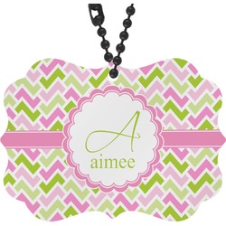 Pink & Green Geometric Rear View Mirror Decor (Personalized)