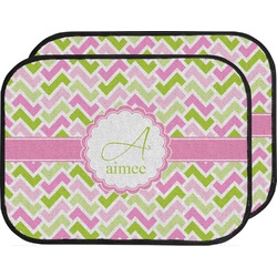 Pink & Green Geometric Car Floor Mats (Back Seat) (Personalized)