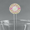 Pink & Green Geometric Clear Plastic 7" Stir Stick - Round - Main