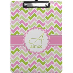 Pink & Green Geometric Clipboard (Letter Size) (Personalized)