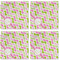 Pink & Green Geometric Cloth Napkins - Personalized Lunch (APPROVAL) Set of 4