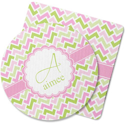 Pink & Green Geometric Rubber Backed Coaster (Personalized)