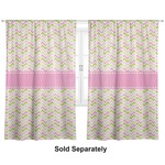 Pink & Green Geometric Curtain Panel - Custom Size