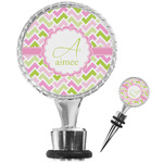 Pink & Green Geometric Wine Bottle Stopper (Personalized)