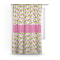 Pink & Green Geometric Curtain Panel - Custom Size