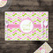 Pink & Green Geometric Disposable Paper Placemat - In Context