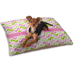 Pink & Green Geometric Dog Bed - Small w/ Name and Initial