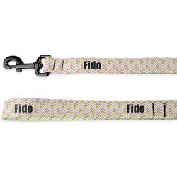Pink & Green Geometric Deluxe Dog Leash (Personalized)