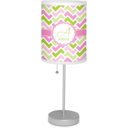 Pink & Green Geometric 7" Drum Lamp with Shade Polyester (Personalized)