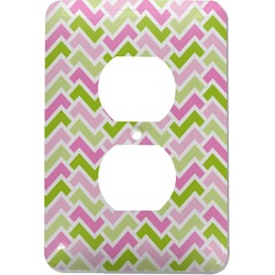 Pink & Green Geometric Electric Outlet Plate