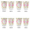 Pink & Green Geometric Glass Shot Glass - with gold rim - Set of 4 - APPROVAL