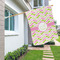 Pink & Green Geometric House Flags - Double Sided - LIFESTYLE