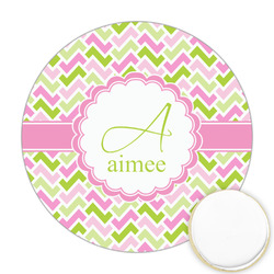 Pink & Green Geometric Printed Cookie Topper - 2.5" (Personalized)